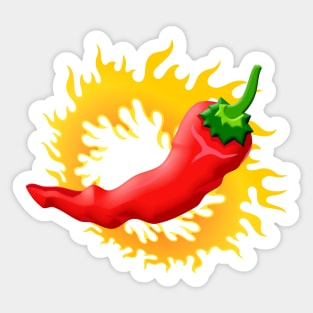 Pepper with Flame Sticker